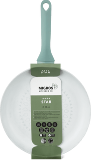 Migros Kitchen & Co. Star Frying Pan Ø28 cm, Flat, Dark Green