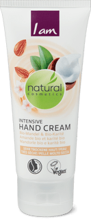 I am natural cosmetics Crema mani ad azione intensa Mandorle bio e karité bio, pelle molto secca