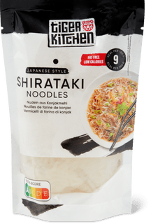 Tiger Kitchen Japanese-Style Shirataki Noodles Made From Konjac Flour, Fat-Free, Low-Calorie