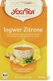 Yogi Tea Bio Kräutertee Ingwer Zitrone Ingwer, Zitronenschale & Minze