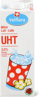 Valflora Lait entier 3.5 % de gras, UHT