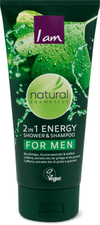 I am natural cosmetics Men 2in1 Energy Dusche  Ginkgo, Guaranaextrakt & Koffein