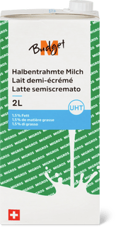 M-Budget Halbentrahmte Milch 1.5%Fett, UHT