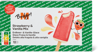 M-Budget Glace  Erdbeere und Vanille