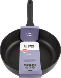 Migros Kitchen & Co. Pro Frying Pan Ø 28 cm, Tall, Black