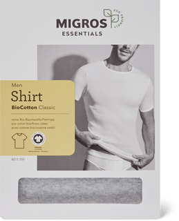 Migros Essentials Maglietta da uomo BioCotton Classic