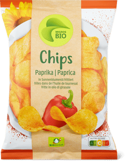 Bio Paprika Crisps Deep-Fried in Sunflower Oil