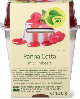 Migros Bio panna cotta framboise