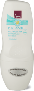 I am Deodorante roll-on Pure & Soft Senza sali di alluminio, 0% alcol, 48h