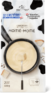 Caquelon Noir Fondue moitié-moitié