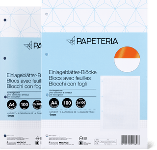 Ring binder block A4, 4mm squared (100 sheets)