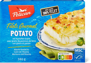 Pelican Filets Gourmet MSC Potato with potato gratin