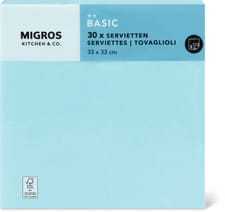 K&C serviettes bleu 33x33