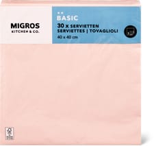 K&C serviettes rose claire 40x40