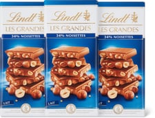 Lindt Les Grandes Plaque de chocolat Lait 34% noisettes