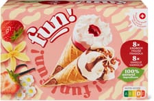 Fun Cornets fraise et vanille