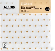 K&C Servietten Herz 33x33cm