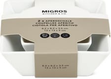 Coupelles apéritif carrées, lot de 2