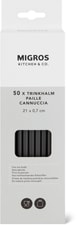 Trinkhalme gerade schwarz 50 Stk.