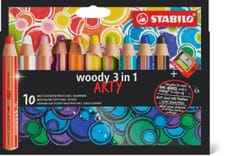 STABILO® woody 3 in 1 Crayon Multitalent étui en carton de 10 ARTY