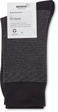 BIO Calze da uomo Stripes 2 paia (Colore: nero, Taglie: 39-42)