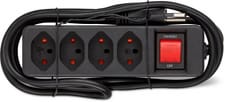Steckdosenleiste 4 x T13, schwarz