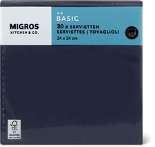 K&C Servietten schwarz 24x24cm