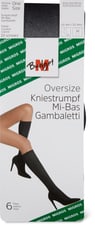 Damen Kniestrümpfe (Grösse: oversize, Farbe: schwarz)