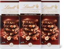 Lindt Les Grandes Plaque de chocolat Noir 34% Noisettes