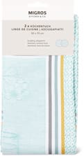 Linge de cuisine en lot de 2, torchons jacquard limonade