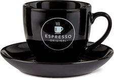 Tasse à expresso avec soucoupe noire