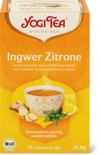Yogi Tea Bio Infusion Gingembre citron Gingembre, zeste de citron, menthe poivrée