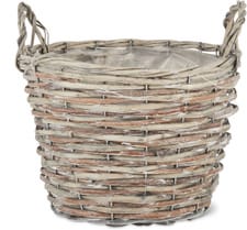 Cesto di fiori con maniglia (Colore: Grigio, Dimensioni: ø: 25.5 cm x A: 21.0 cm)