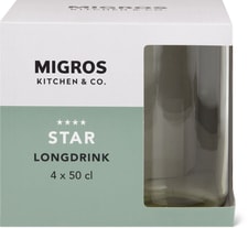Star Longdrink mince grise 4 pièces, 50cl (Couleur: gris, Taille: 000)