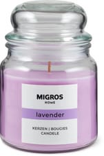 Bougie parfumeé en verre (Goût: LAVENDEL)