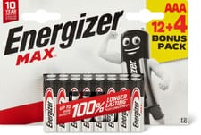 Energizer Max AAA 12+4