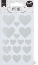 Autocollants, coeur argent