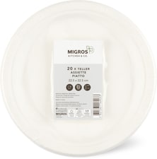 K&C Assiettes 22.5cm fibres canne à sucre