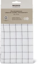 Linges de cuisine en lot de 2, gris (Couleur: Petrol)