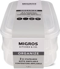 Kitchen & Co. Org. Boîte empil. 2X 1,2L