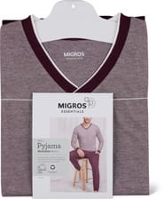 Men's Pyjama Bio (Farbe: bordeaux, Grösse: XL)