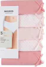Damen Slip Midi 5er Pa (Farbe: altrosa, Grösse: M)