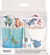 Set de muffins Animaux marins avec topper 12 pièces