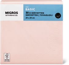 K&C serviettes rose claire 24x24