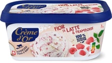 Crème d'or Glace en bac Fior di latte et framboise