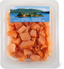 Morceaux de saumon fume