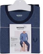 Men's Pyjama Bio (Farbe: blue, Grösse: XXL)