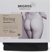 Ladies String Microfib (Farbe: black, Grösse: L)