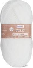 Fil Baby, 100% acrylique, 50 g, blanc
