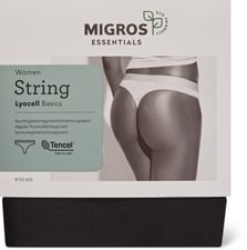 Ladies String Lyocell (Farbe: black, Grösse: S)